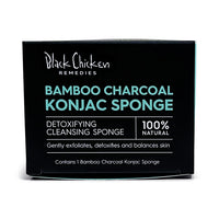 Black Chicken Remedies Bamboo Charcoal Konjac Sponge packaging on a white background