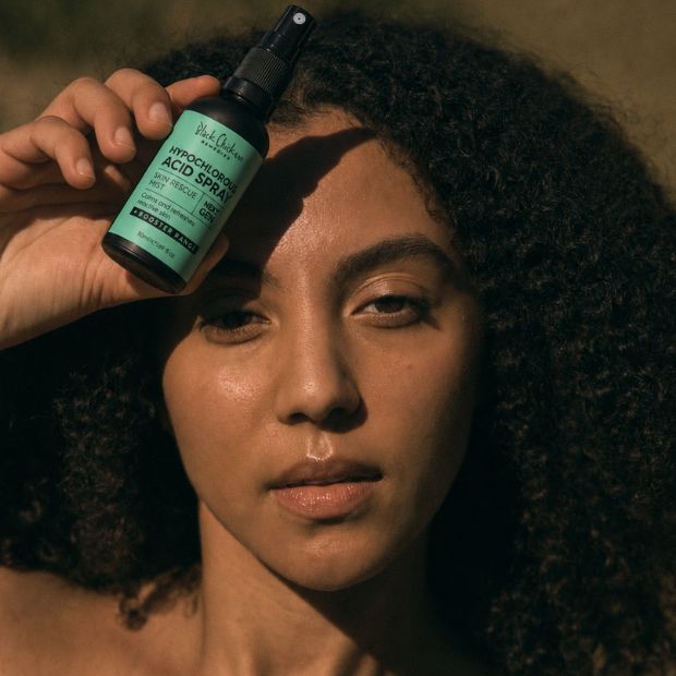 Hypochlorous Acid Spray applied after exercise to refresh sweaty, stressed skin