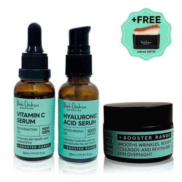 Trio of Skincare Boosters + Free Face Brush