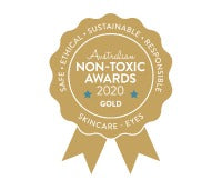 Gold badge with 'Australian Non-Toxic Awards 2020 Gold' text on a white background