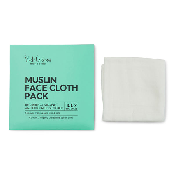 Organic Muslin Face Cloth Pack Gentle Exfoliation & Makeup Removal